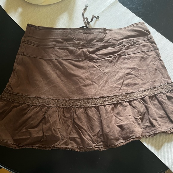 Hollister brown ruffle skirt Sz L - Picture 2 of 7
